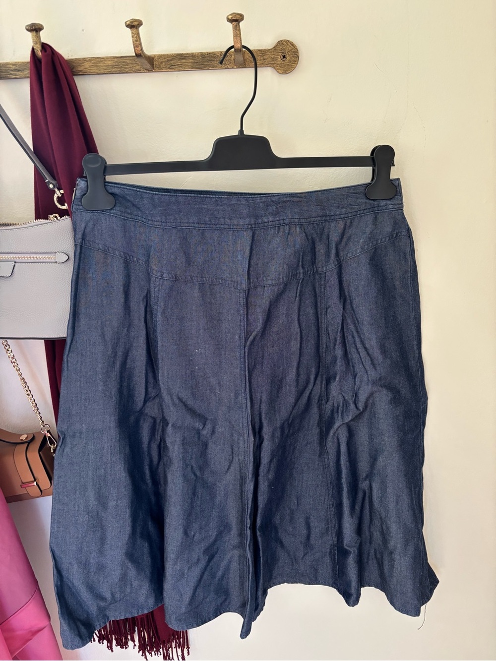 Charter Club Petite 100% Linen Navy Maxi Skirt 10P